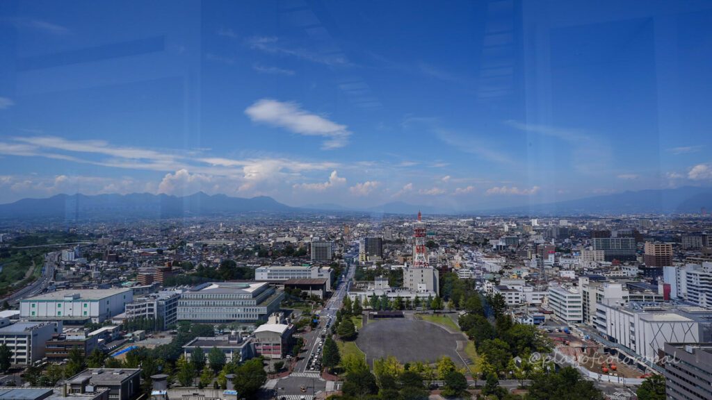 高崎市役所 21階展望ロビーからの景色