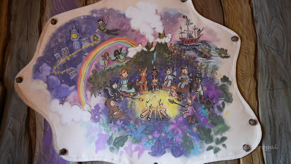 ピーターパン乗車後の出口に飾られている絵