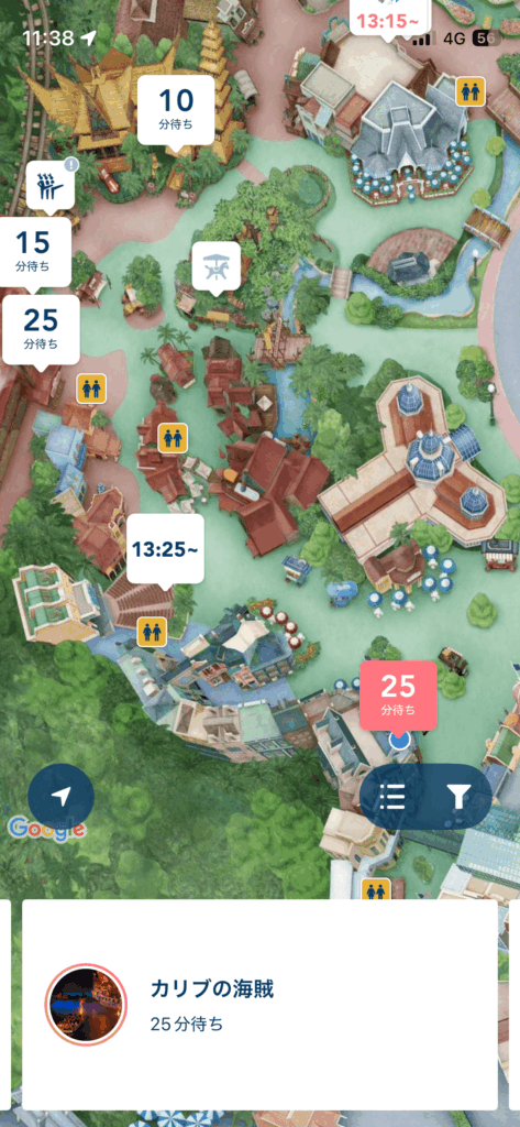 カリブの海賊待ち時間