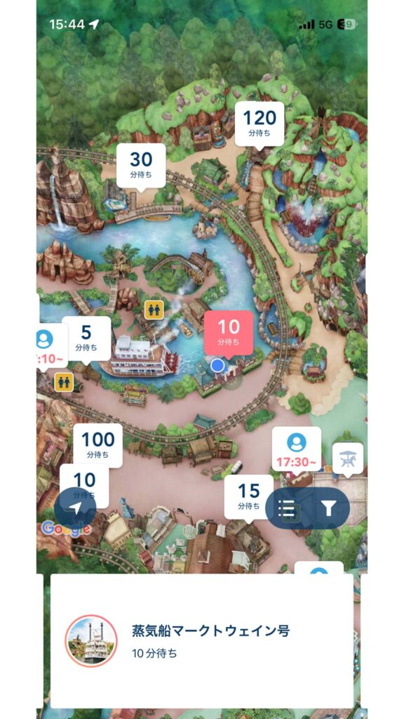 蒸気船マークトウェイン号　待ち時間
